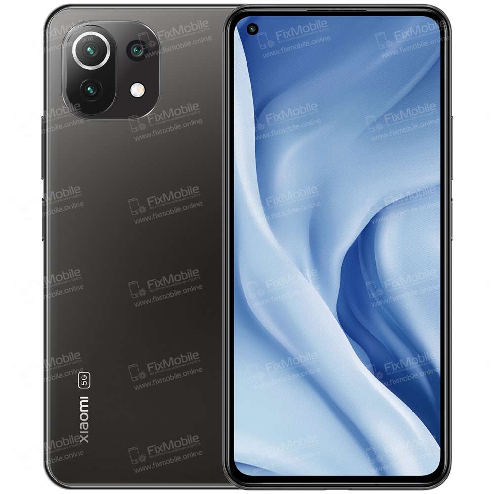 Задняя крышка для Xiaomi Mi 11 Lite 5G (черная) (AAA)
