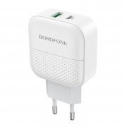 Сетевое зарядное устройство Borofone BA46A USB/Type-C (белое) — 3