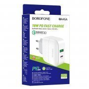 Сетевое зарядное устройство Borofone BA46A USB/Type-C (белое) — 2
