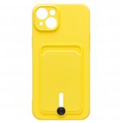 Чехол-накладка - SC304 с картхолдером для Apple iPhone 14 Plus (желтая) — 1