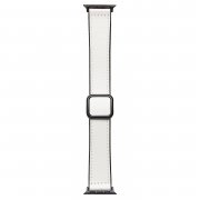 Ремешок - ApW38 Square buckle для Apple Watch 41 mm экокожа (белый) — 1