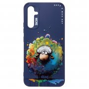 Чехол-накладка - SC335 для Samsung Galaxy A34 (A346B) (овечка) (темно-синяя) (227134) — 1