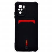 Чехол-накладка с картхолдером для Xiaomi Redmi Note 10 (черная) — 1
