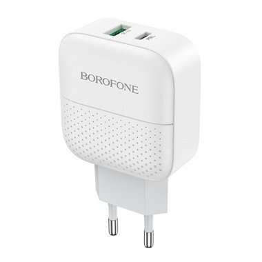 Сетевое зарядное устройство Borofone BA46A USB/Type-C (белое) — 3