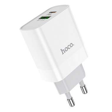 Сетевое зарядное устройство Hoco C80A USB/Type-C (белое) — 4
