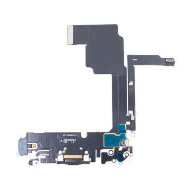 Шлейф для Apple iPhone 15 Pro на разъем зарядки/микрофон (черный) — 1