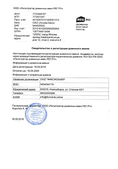 Свидетельство на доменное имя